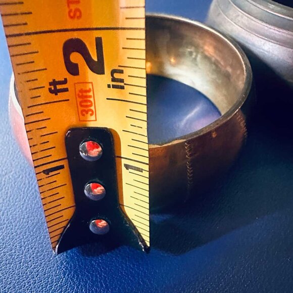 Vintage Chunky Mixed Metal Brass Copper Tone Boho Bangle Set - Picture 6 of 6